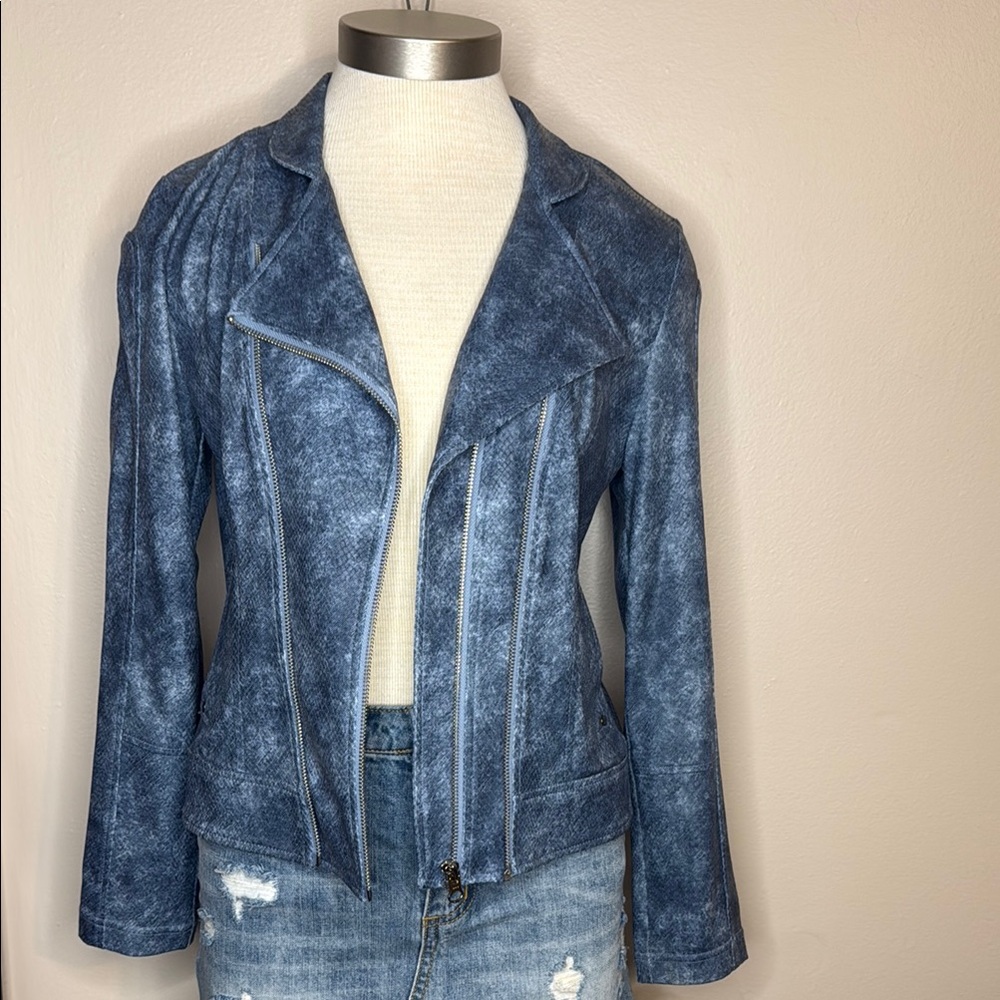 NWOT CLARA SUNWOO Liquid Leather Jacket Sleek Modern Design